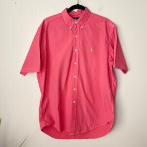 Ralph Lauren Garment-Dyed Twill Shirt Classic Fit Short Sleeve Button Down Large